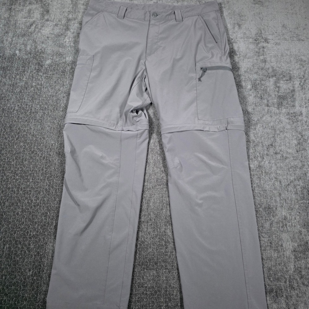 Columbia Silver Ridge Gray Convertible Zip Off Hiking Pants Mens 38x32 XM9395